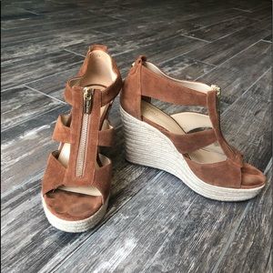 Michael Kors wedges in a camel color